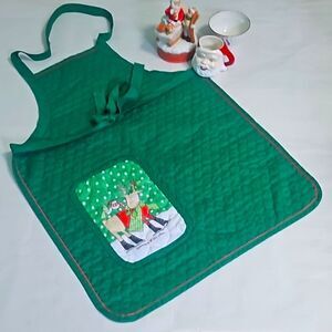 Vintage Christmas Enesco Santa Mug Music Sled Apron Holiday Lot 4P